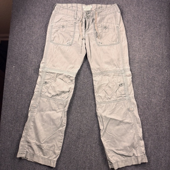Vintage Y2K Abercrombie & Fitch Cargo Pants Womens Medium Mint Low Rise Bootcut - Picture 4 of 15